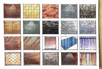 手繪技巧精講 石材裝飾材料的質感表現技法
